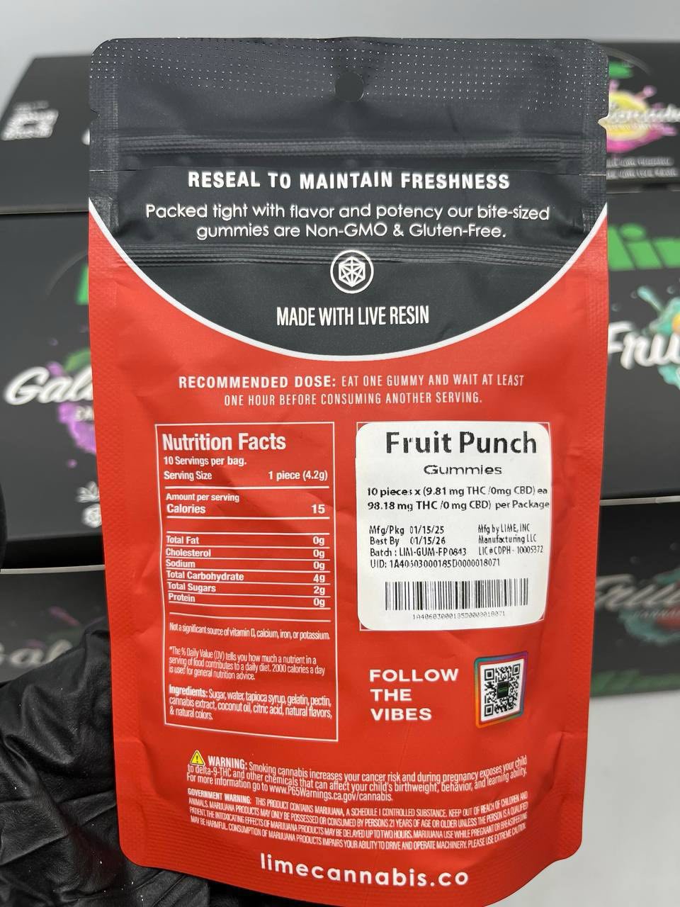 IMG B90F6ECF75D4 1 1 LIME LIVE RESIN GUMMIES – 100MG THC - Image 2