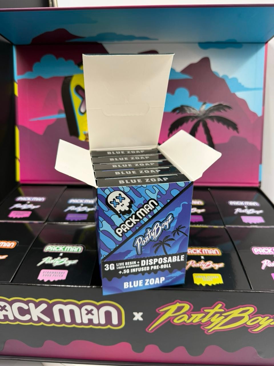 JPEG image 403D A2C2 0E 2 1 PACKMAN X PARTYBOYZ 3G DISPOSABLE + 0.5G INFUSED PRE-ROLL | LIVE RESIN LIQUID DIAMONDS - Image 3