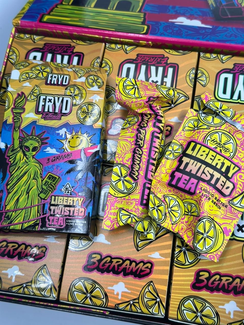 image 1281 1 FRYD LIBERTY TWISTED TEA 3G DISPOSABLE + GUMMIES – LIQUID BATTER + LIVE RESIN (LIMITED EDITION FLAVOR)